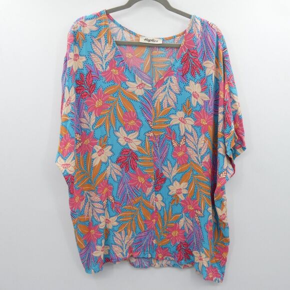 Haptics by Holly Harper Dolman Slv Top Size XL Multicolor Tropical Floral Print - Picture 1 of 4